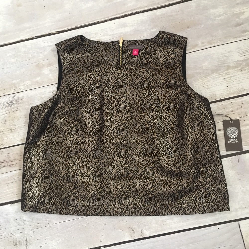 Vince Camuto Metallic Scoopneck Top